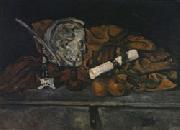 Paul Cezanne Cezanne's Accessories still life with philippe solari's Medallion china oil painting artist
